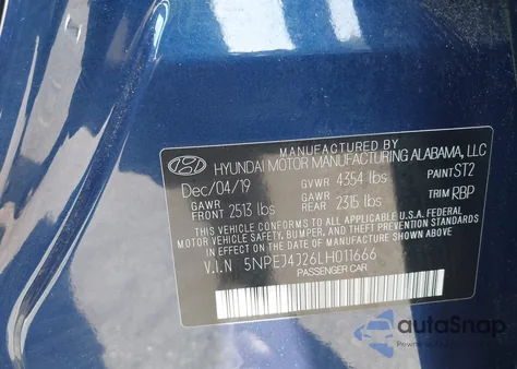 2020 Hyundai Sonata Sel Plus z USA, uszkodzony, nr VIN 5NPEJ4J26LH011666